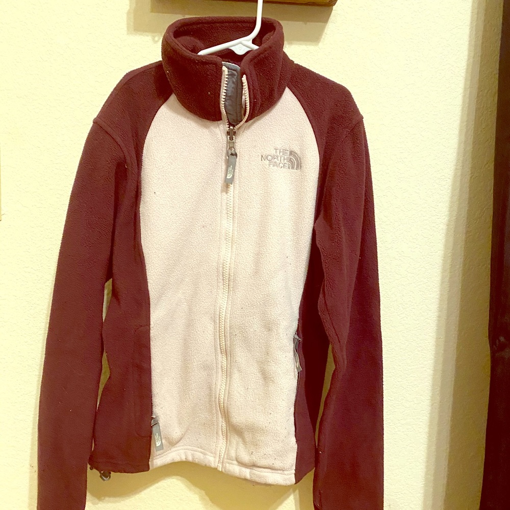 Light pink and burgundy North Face jacket!